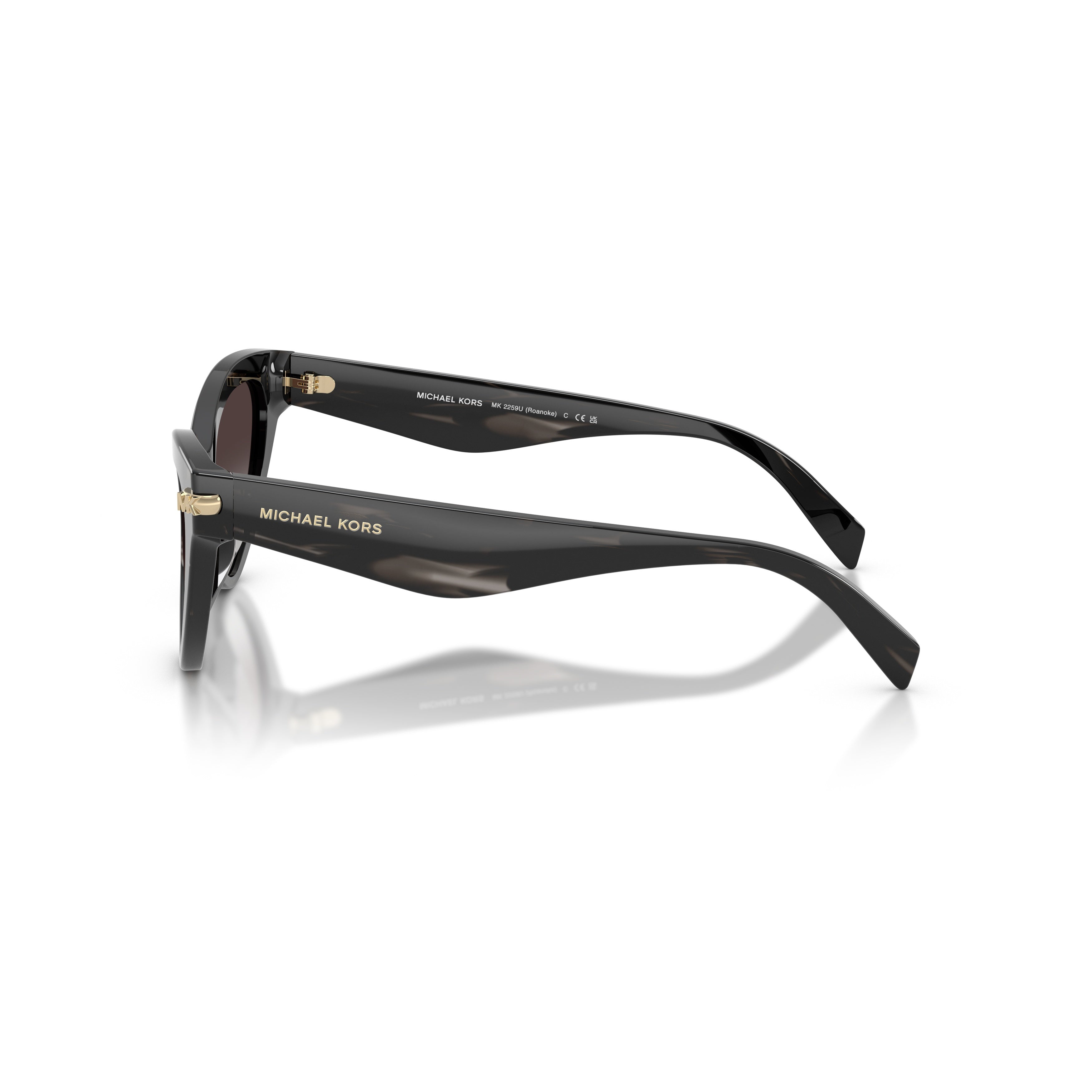 0mk2259u Cat-Eye Sunglasses with Glossy Black Acetate Frame