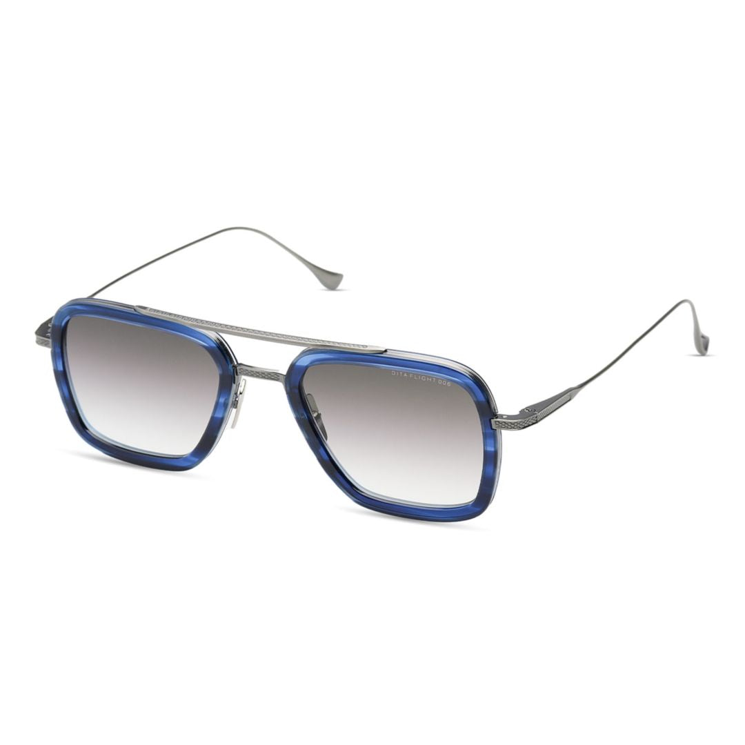 Flight.006 Bold Square Frame Sunglasses with Metal Double Bridge