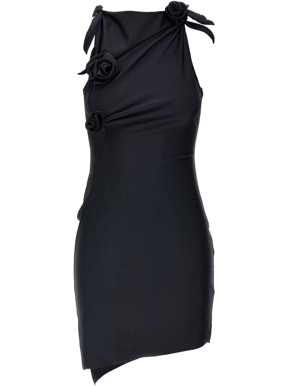 Fitted Mini Dress With Faux-Flower Detailing