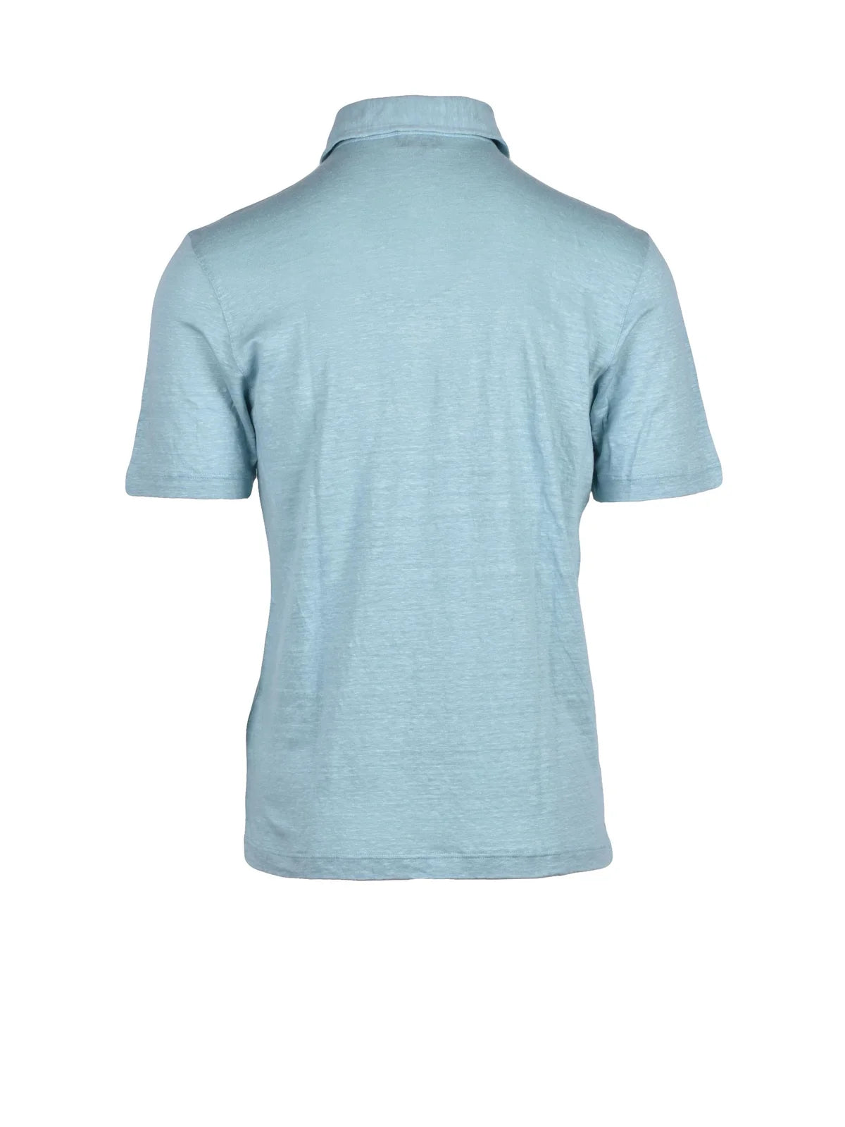 Aqua Green Linen Polo Shirt