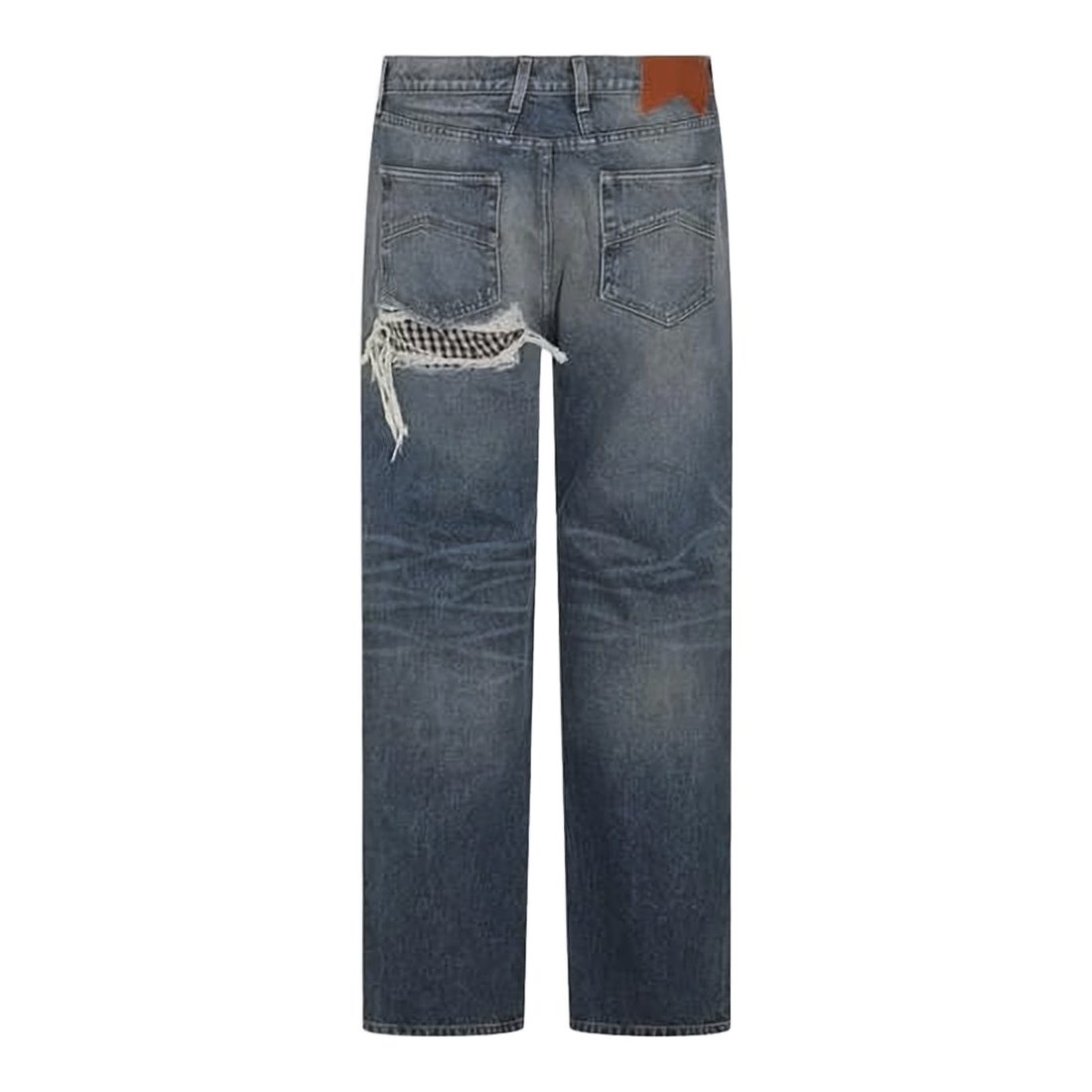 Distressed Relaxed-Fit Denim Pants