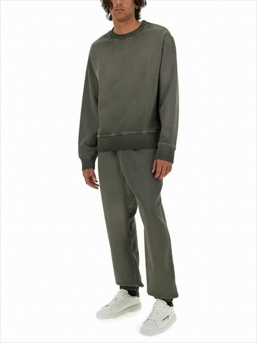 Relaxed Fit Grey Long-Sleeve T-Shirt With Ribbed Cuffs