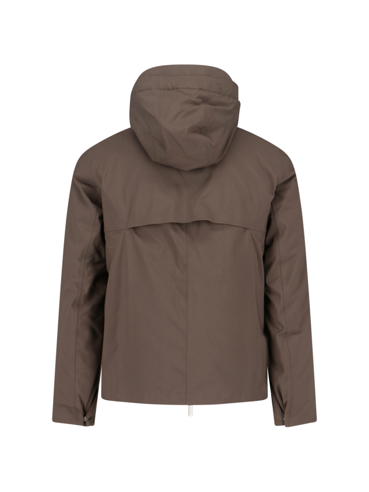 Padded Brown Jacket with Drawstring Hood