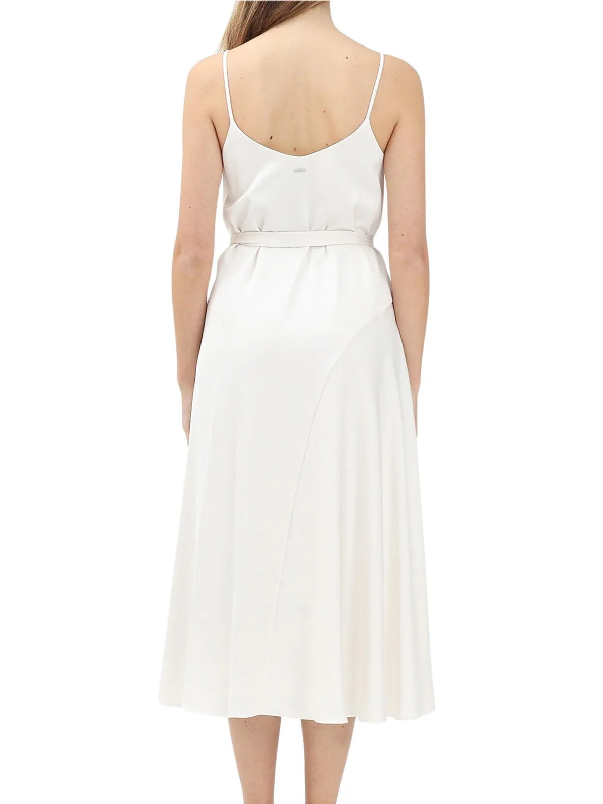 White Satin Polyester Dress