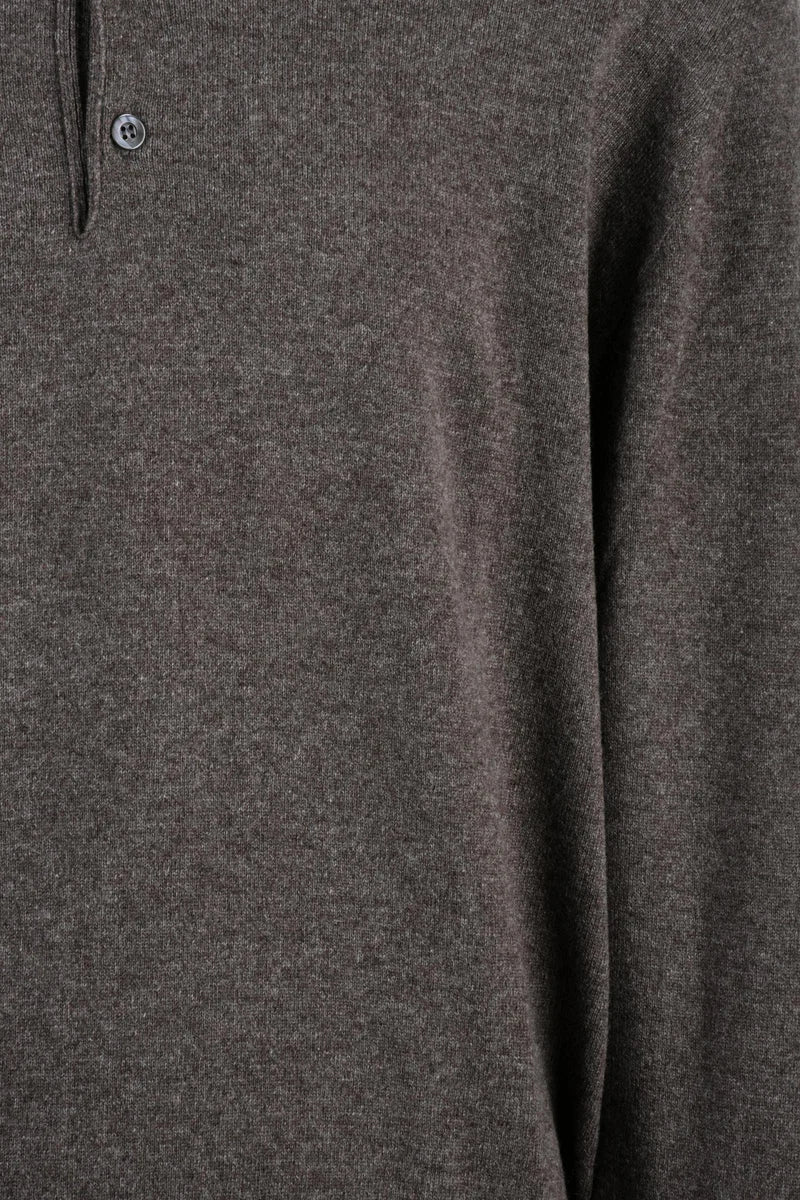 Cashmere Knit Polo - Brown