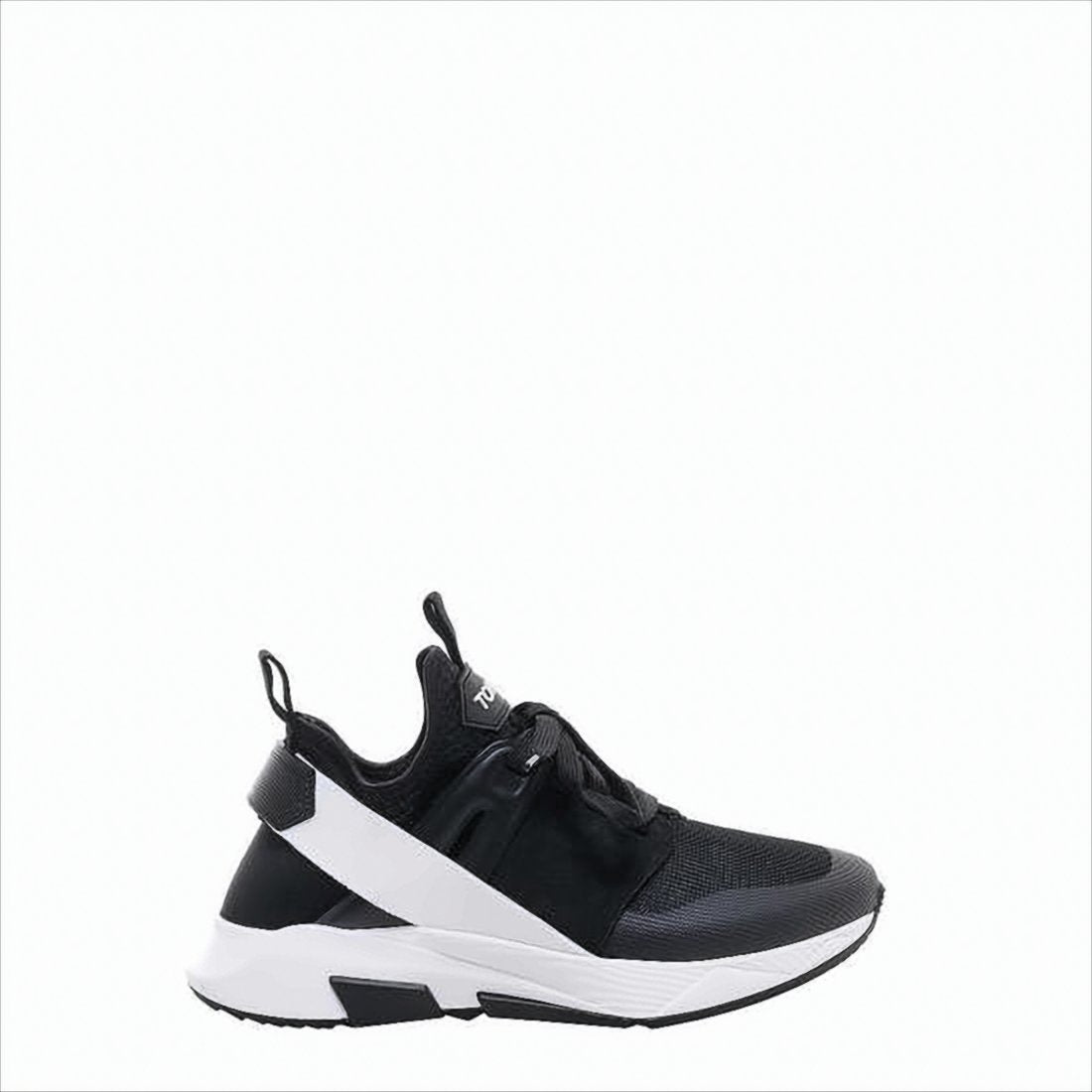 Bold Black Mesh and Leather TOMFORD Sneakers