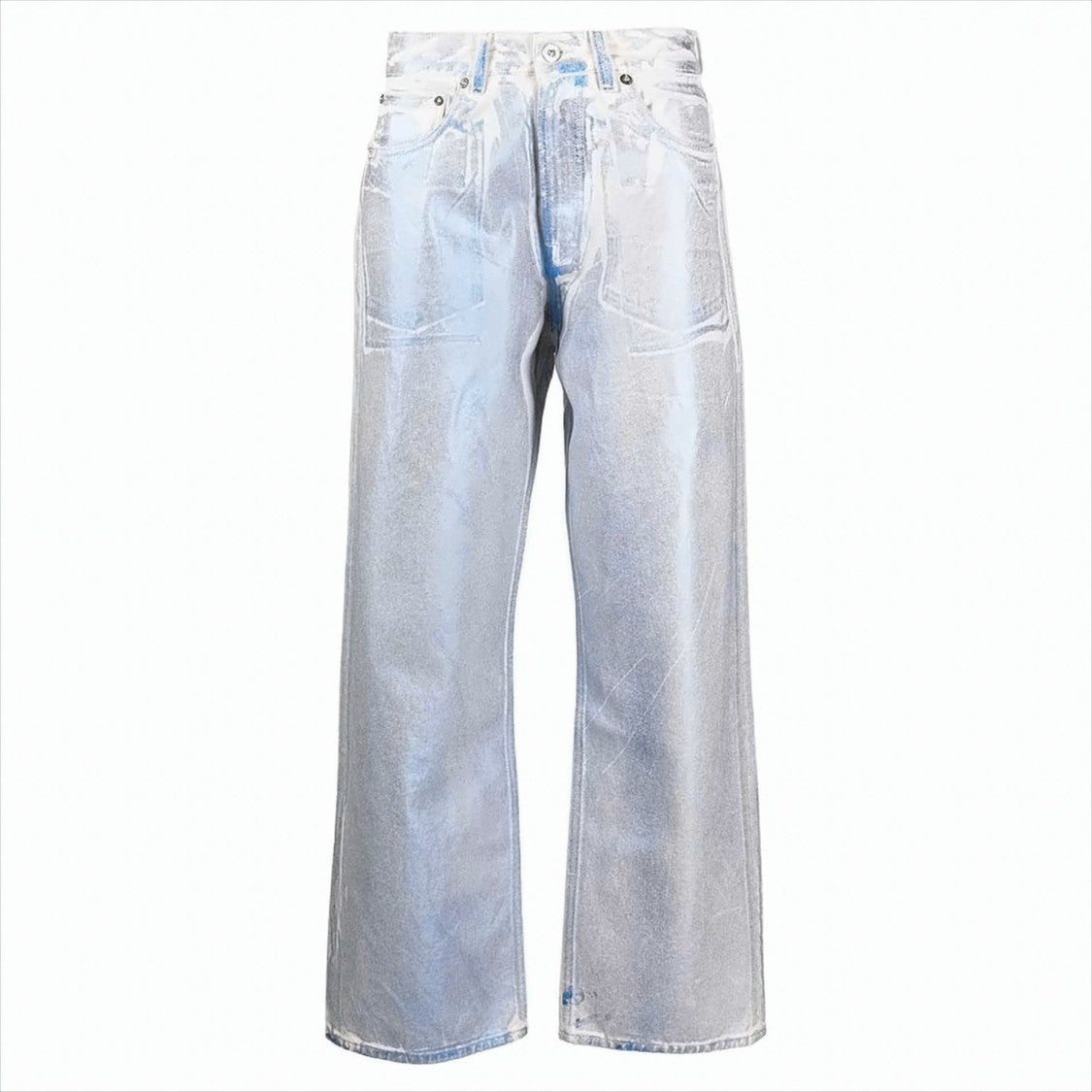 Loose-Fit Jeans with Foil Finish