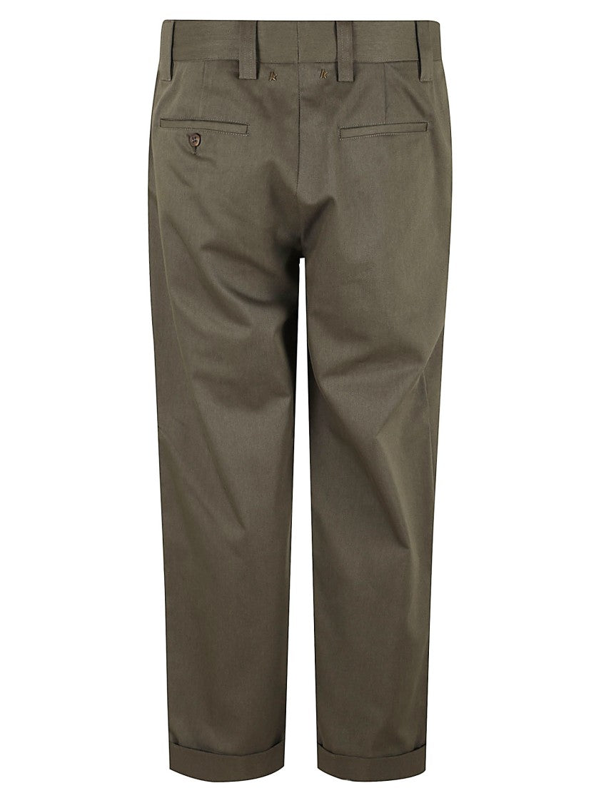 Straight-Leg Trousers With Off-Center Closure