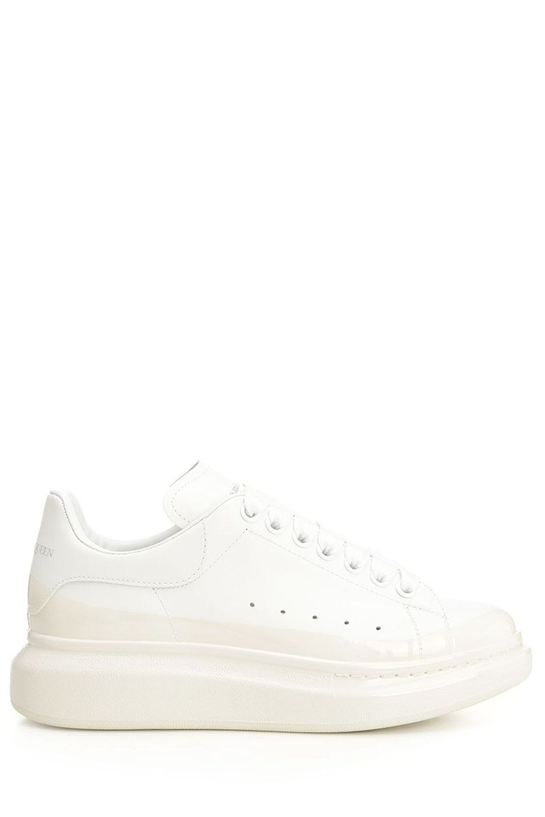 Low-Top Sneaker with Smooth Leather Upper and Elevated Sole