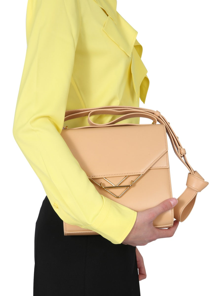 Sleek Leather Clip Bag with Removable Strap