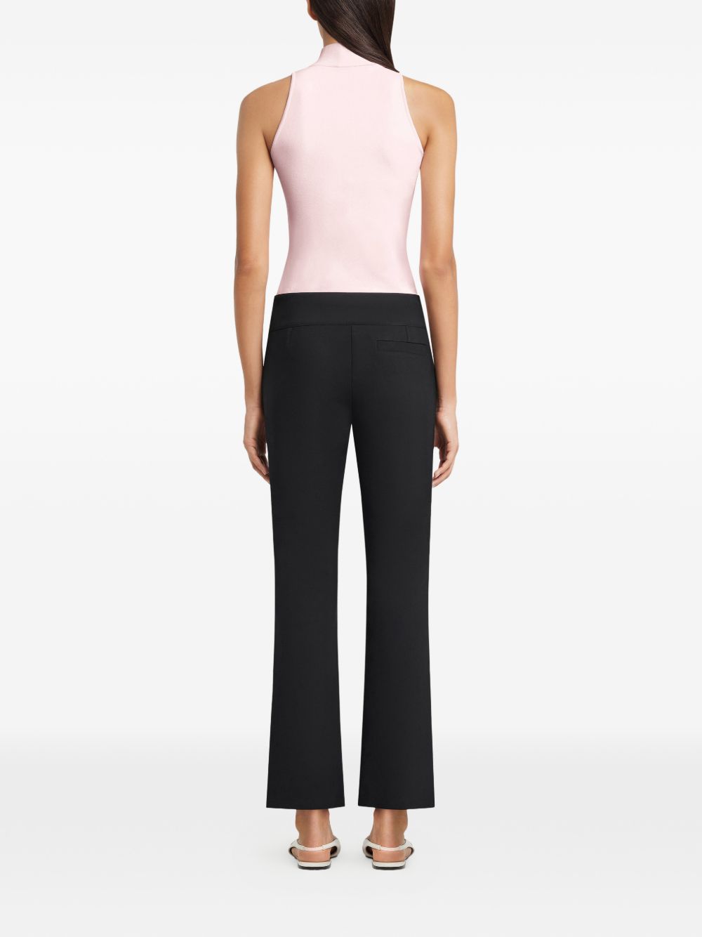 Sleeveless Top with High Neckline and Fitted Silhouette