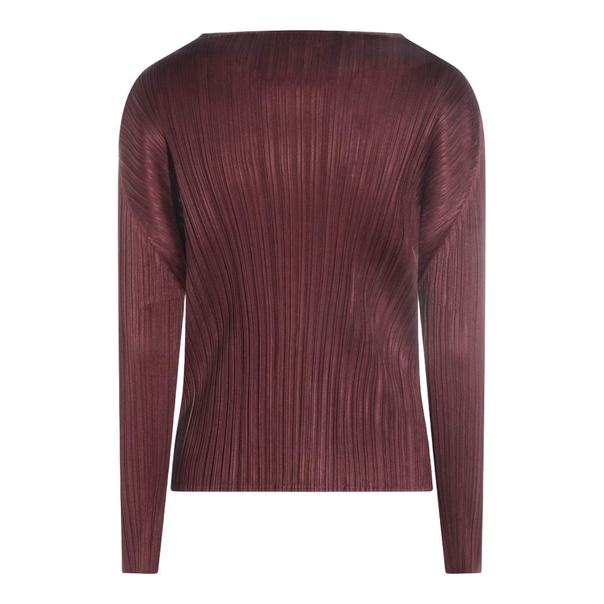 Bordeaux Pleated Top with Long Sleeves