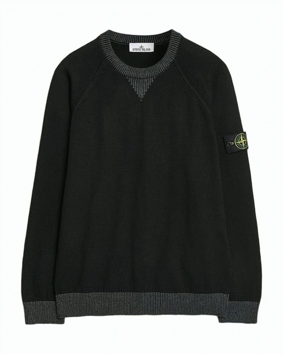 Crewneck Sweatshirt with Contrasting Ribbed Detailing