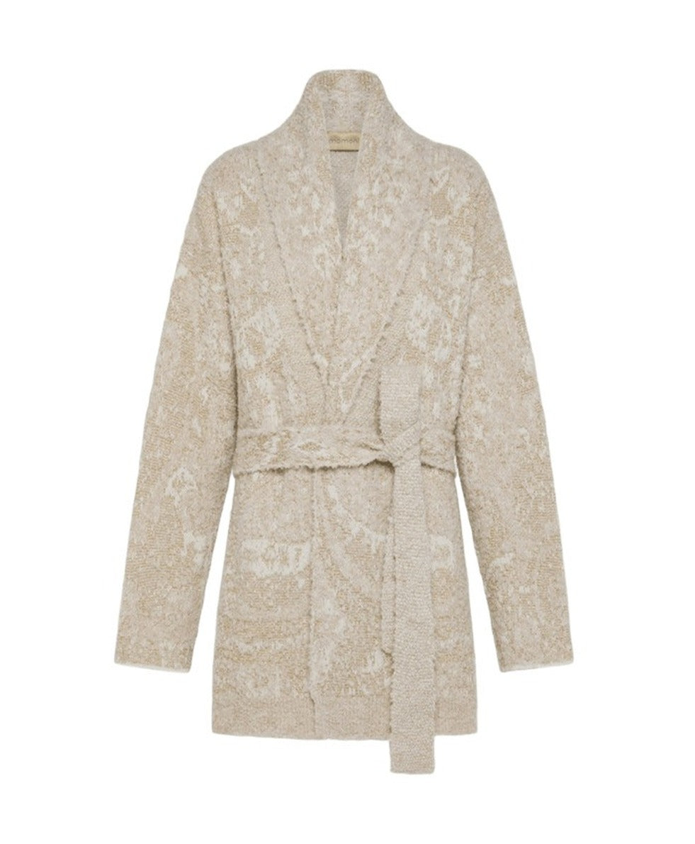 Textured Knitwear Cardigan With Shawl Collar