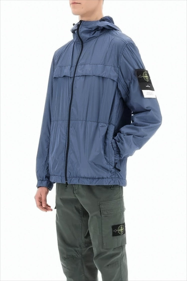 Lightweight Hooded Jacket with Distinctive Patch
