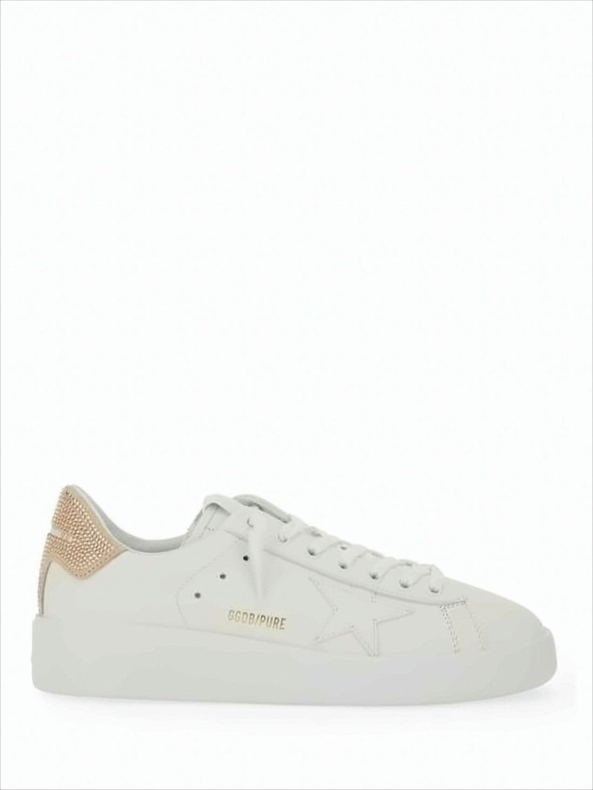 Smooth Leather Low-Top Sneakers With Tonal Star Accents