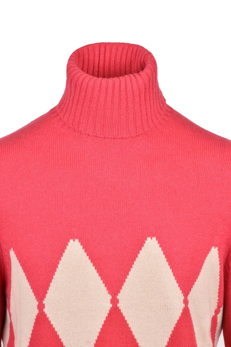 Cashmere Turtleneck Pullover - Pink