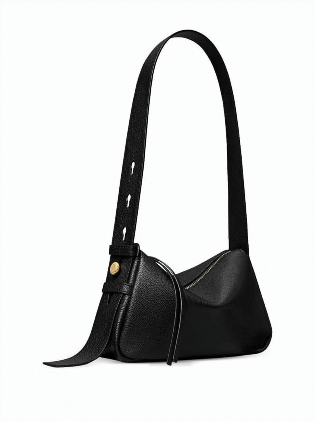 Brown Textured Cow Leather Keyhole Shoulder Bag