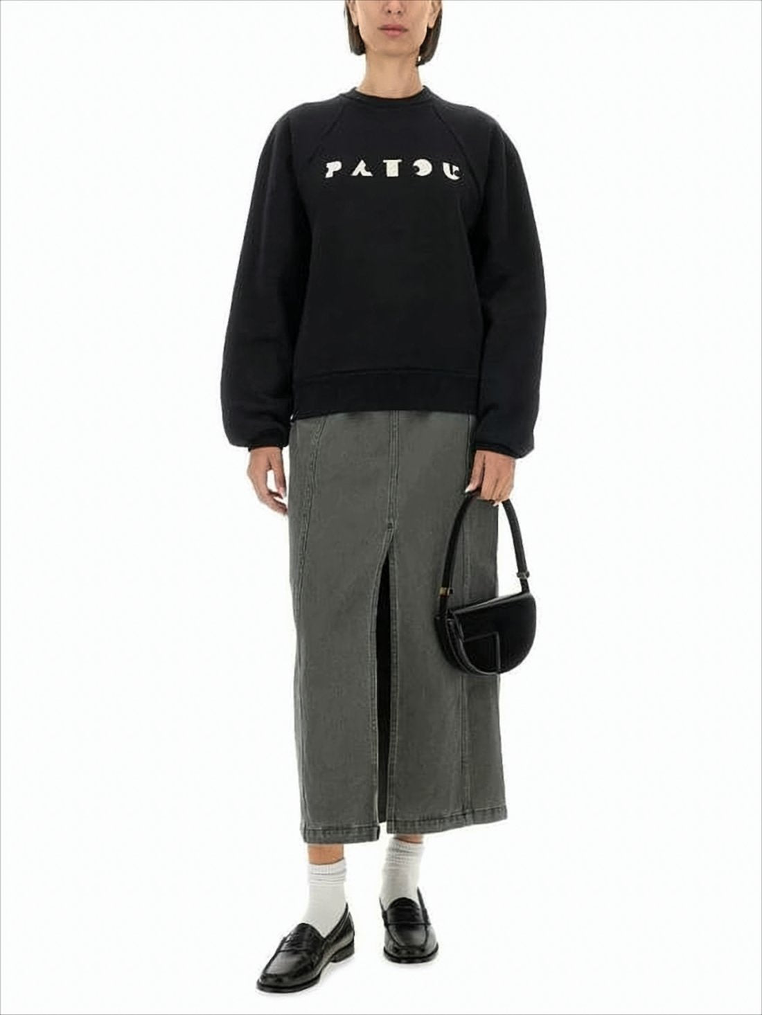 Relaxed-Fit Long Sleeve Crewneck Patou Top