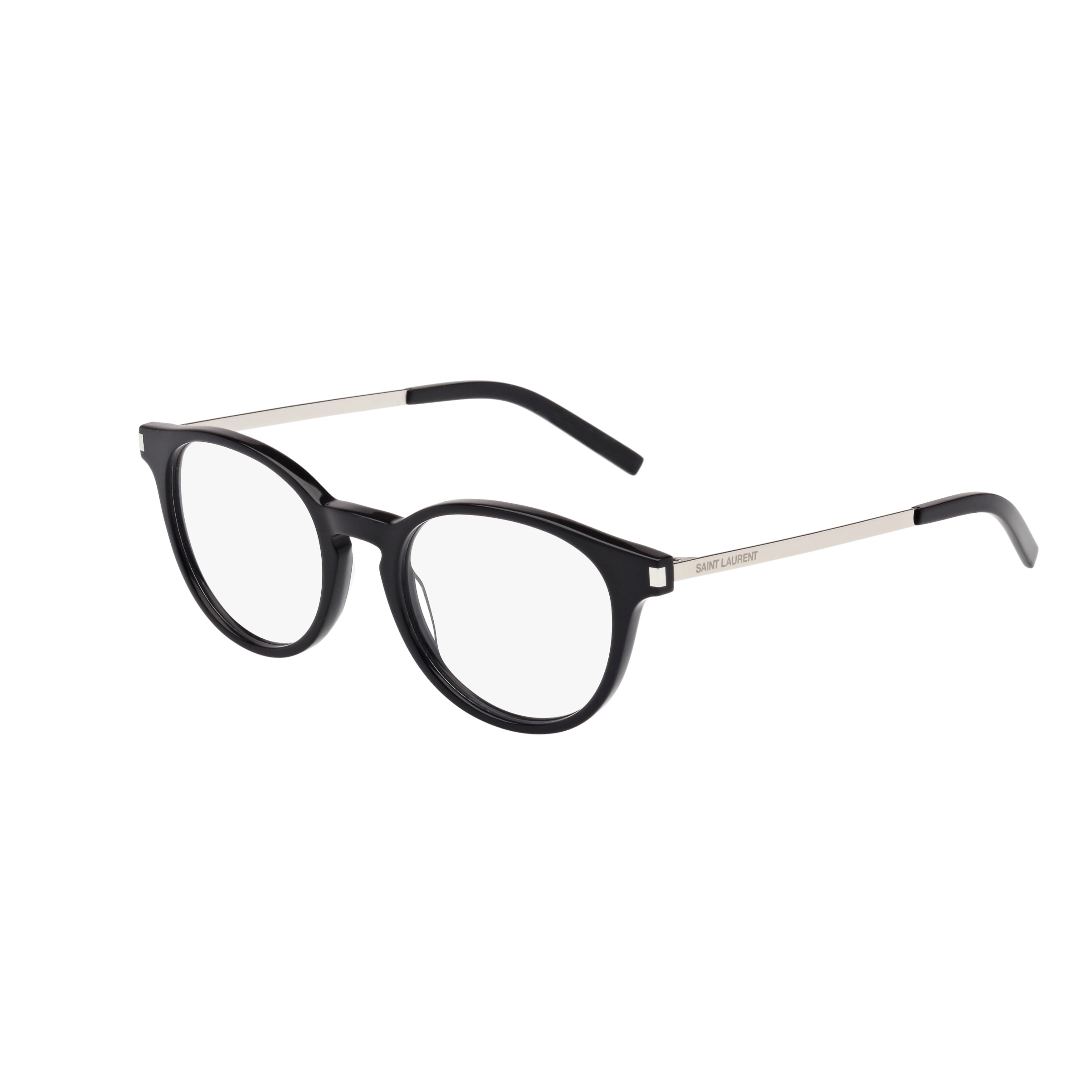 Sl 25 Glossy Black Acetate Round Frame Eyeglasses