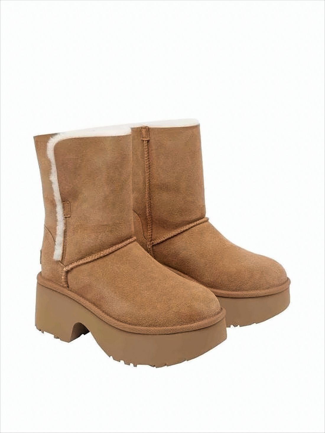 Mid-Calf Suede Boots with Chunky EVA Sole