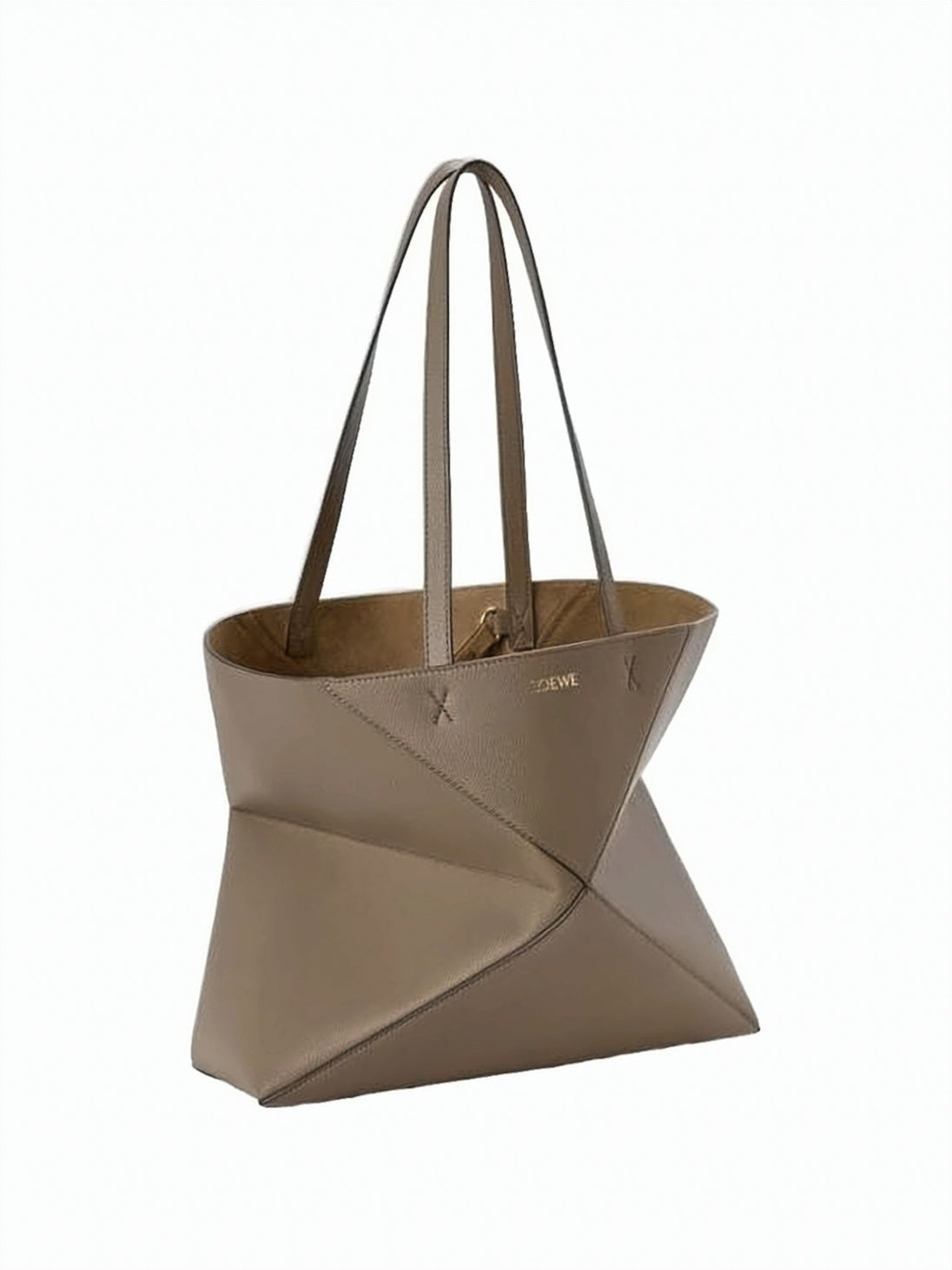 Geometric Calf Leather Shoulder Bag