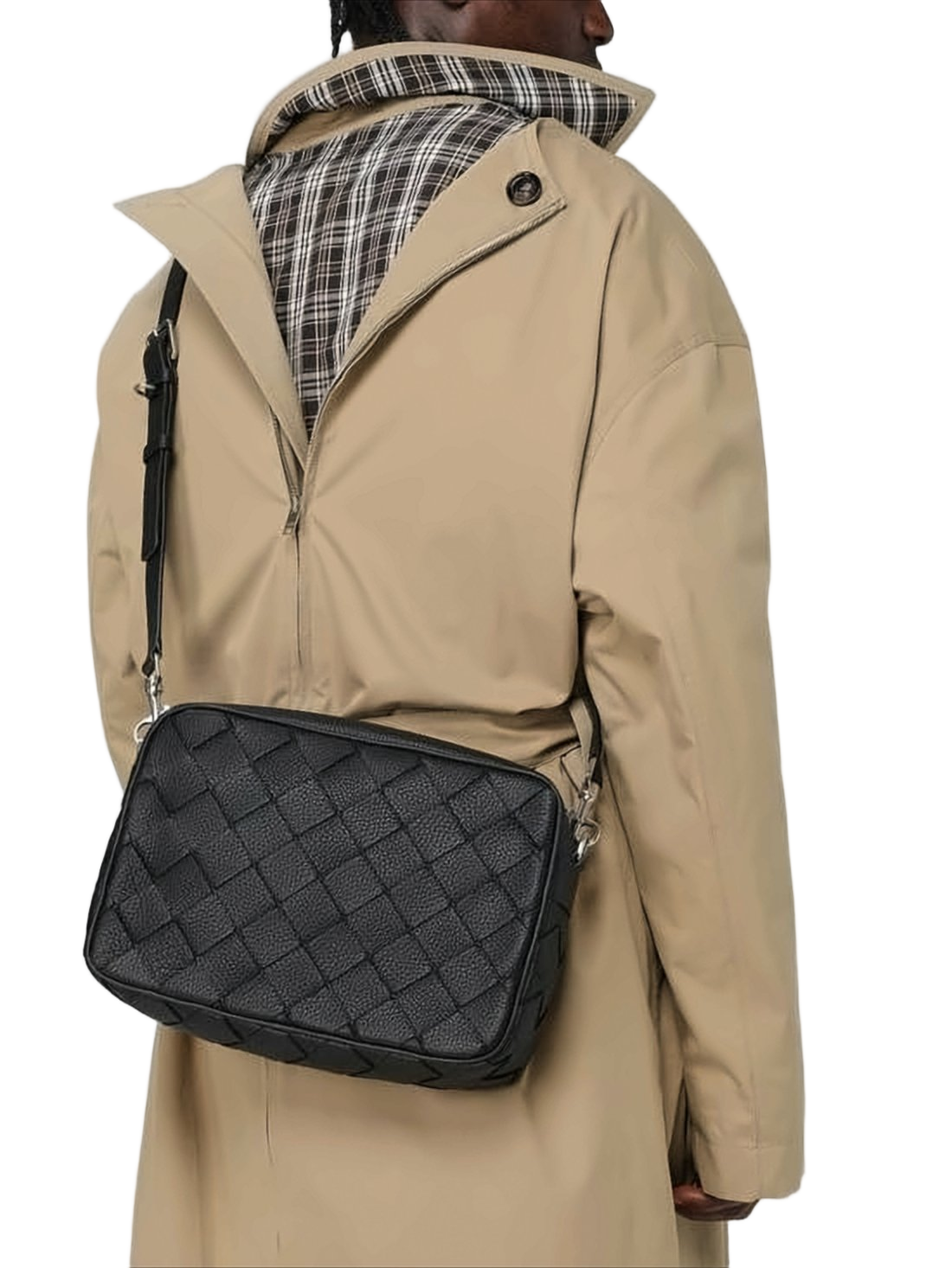 Textured Calf Leather Crossbody Bag