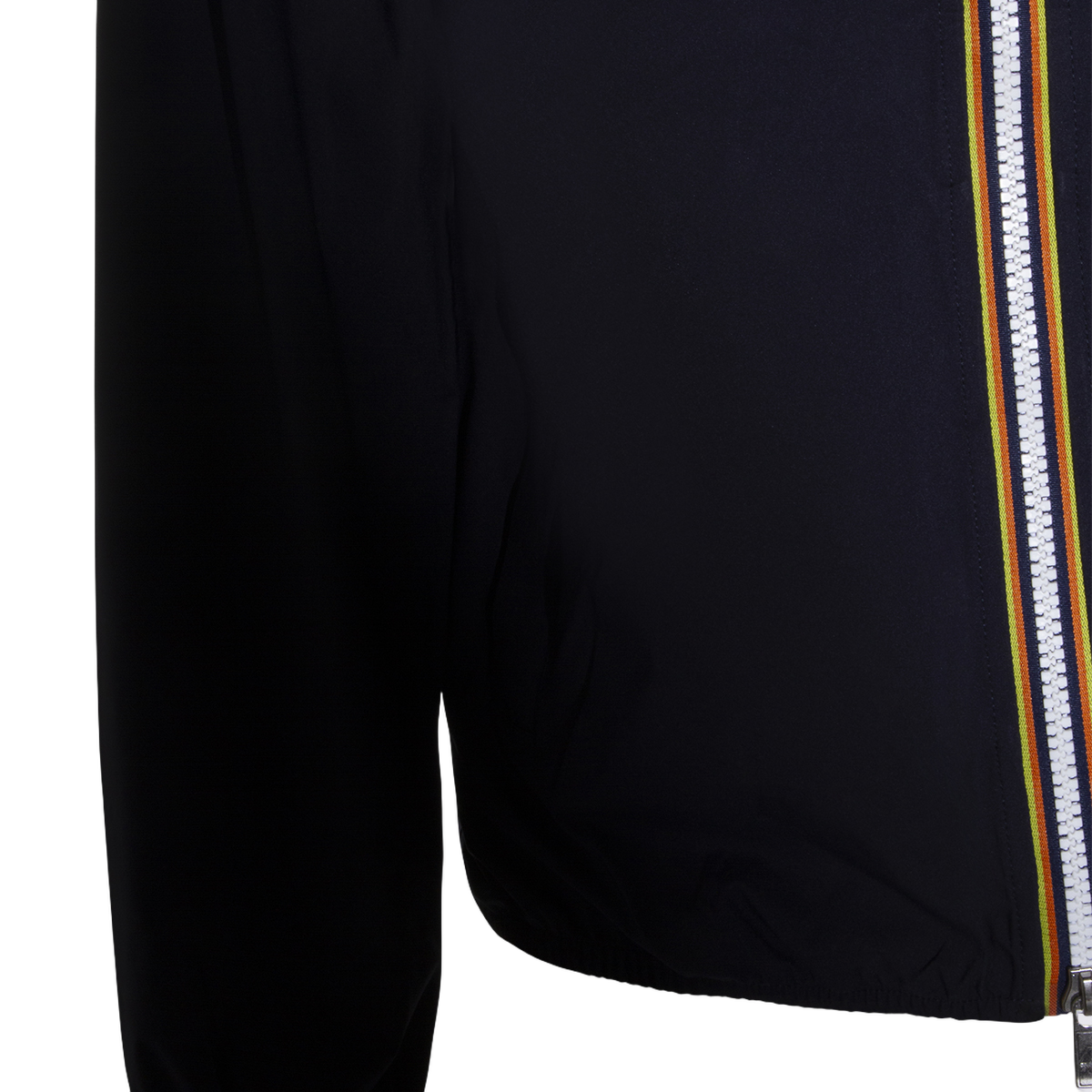 High Collar Jacket With Striped Accents