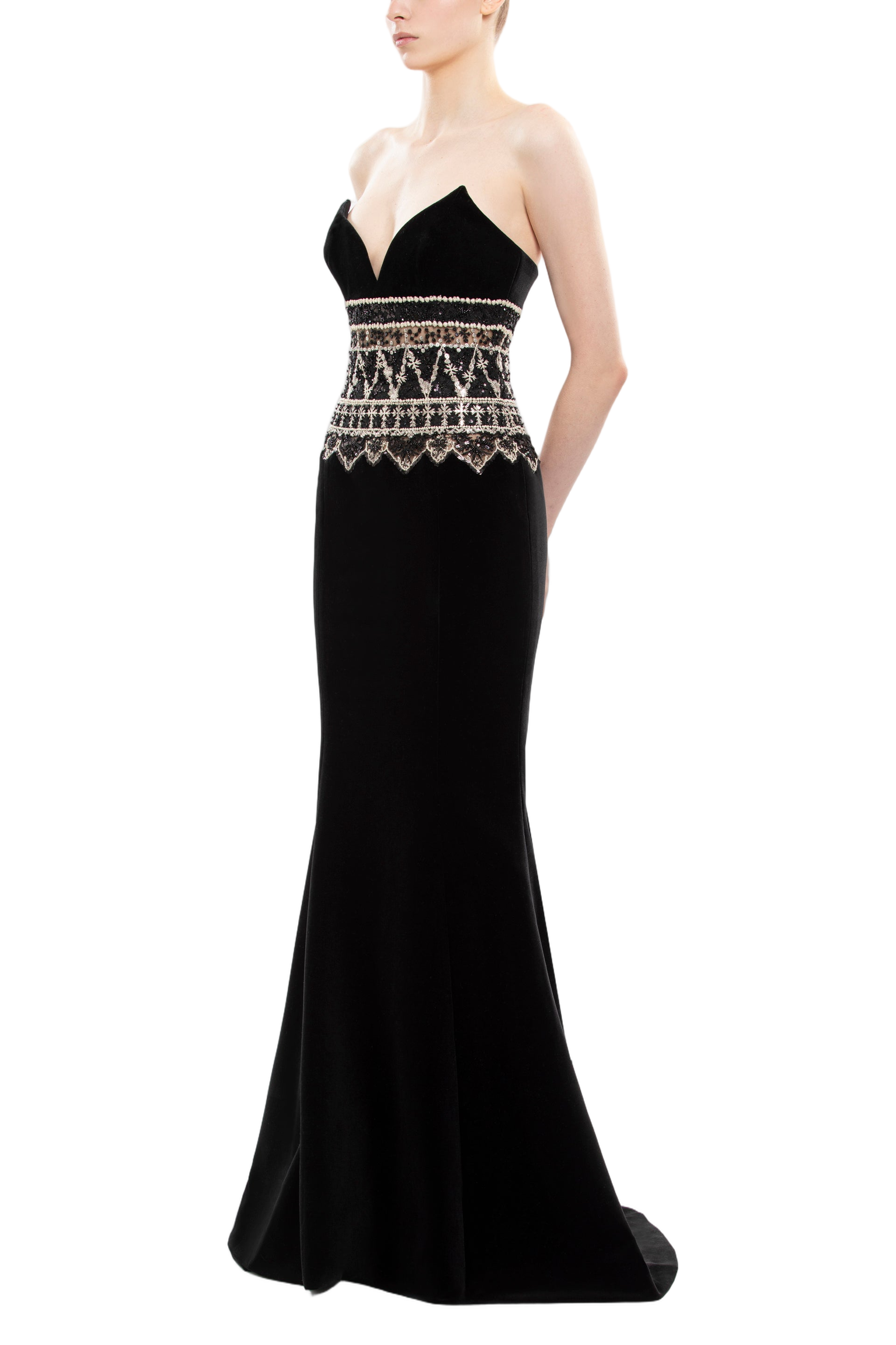Strapless Dress With Embroidered Detailing