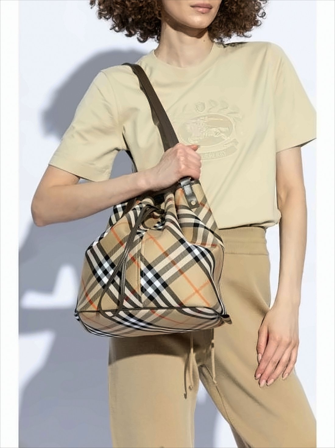 Vintage Check Bucket Shoulder Bag