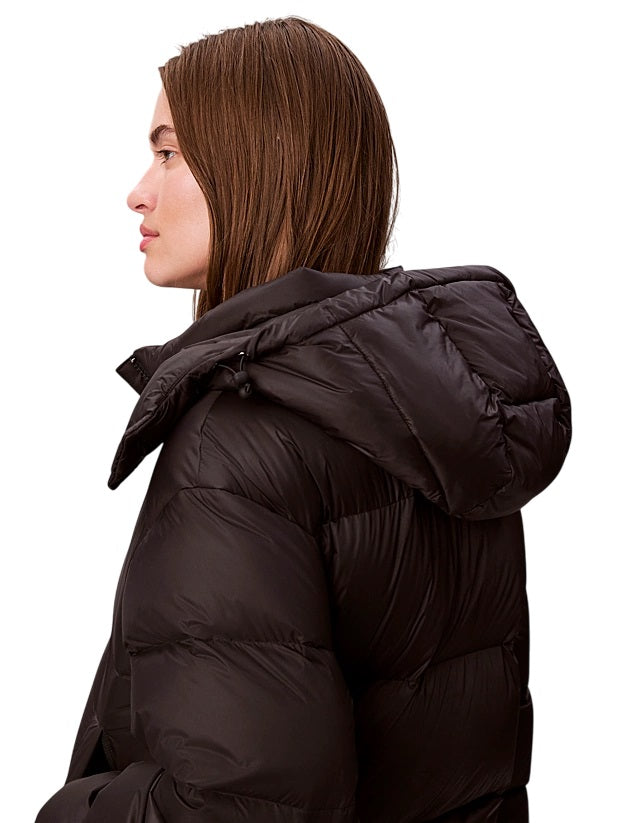 Cropped Boxy-Fit Coat With Detachable Hood