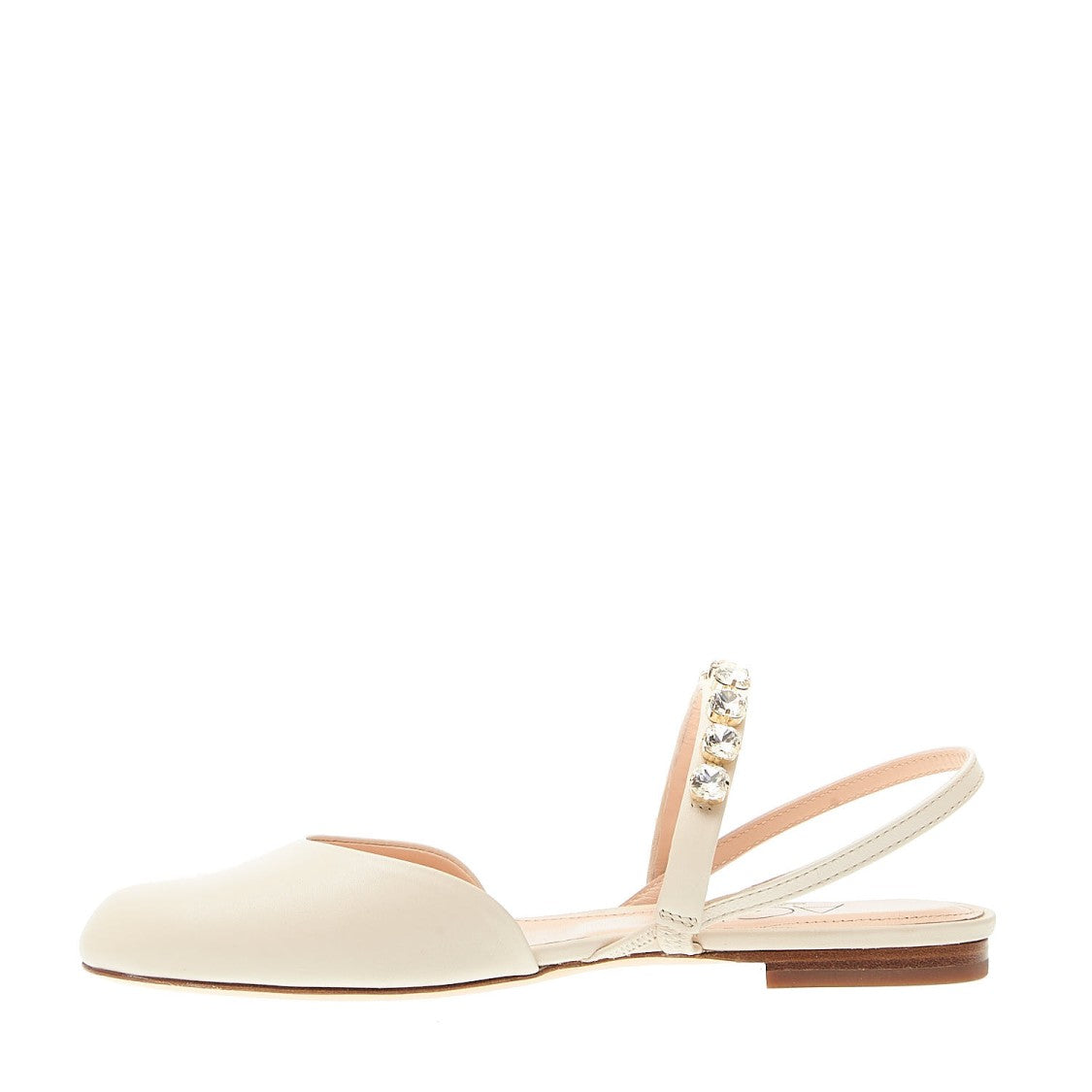Cream Slingback With Rhinestones