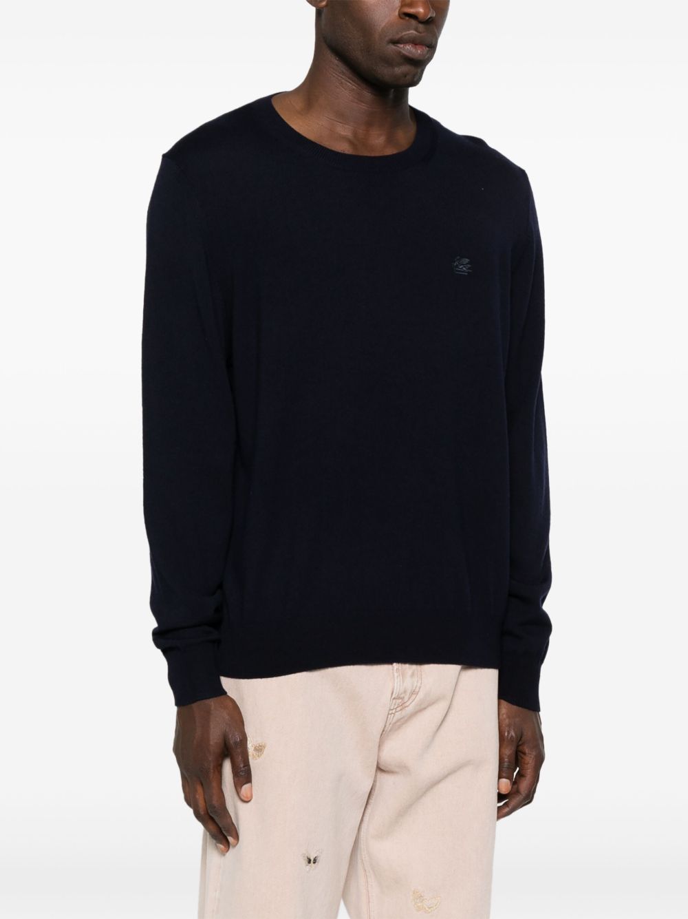 Wool Jumper With Embroidered Monogram