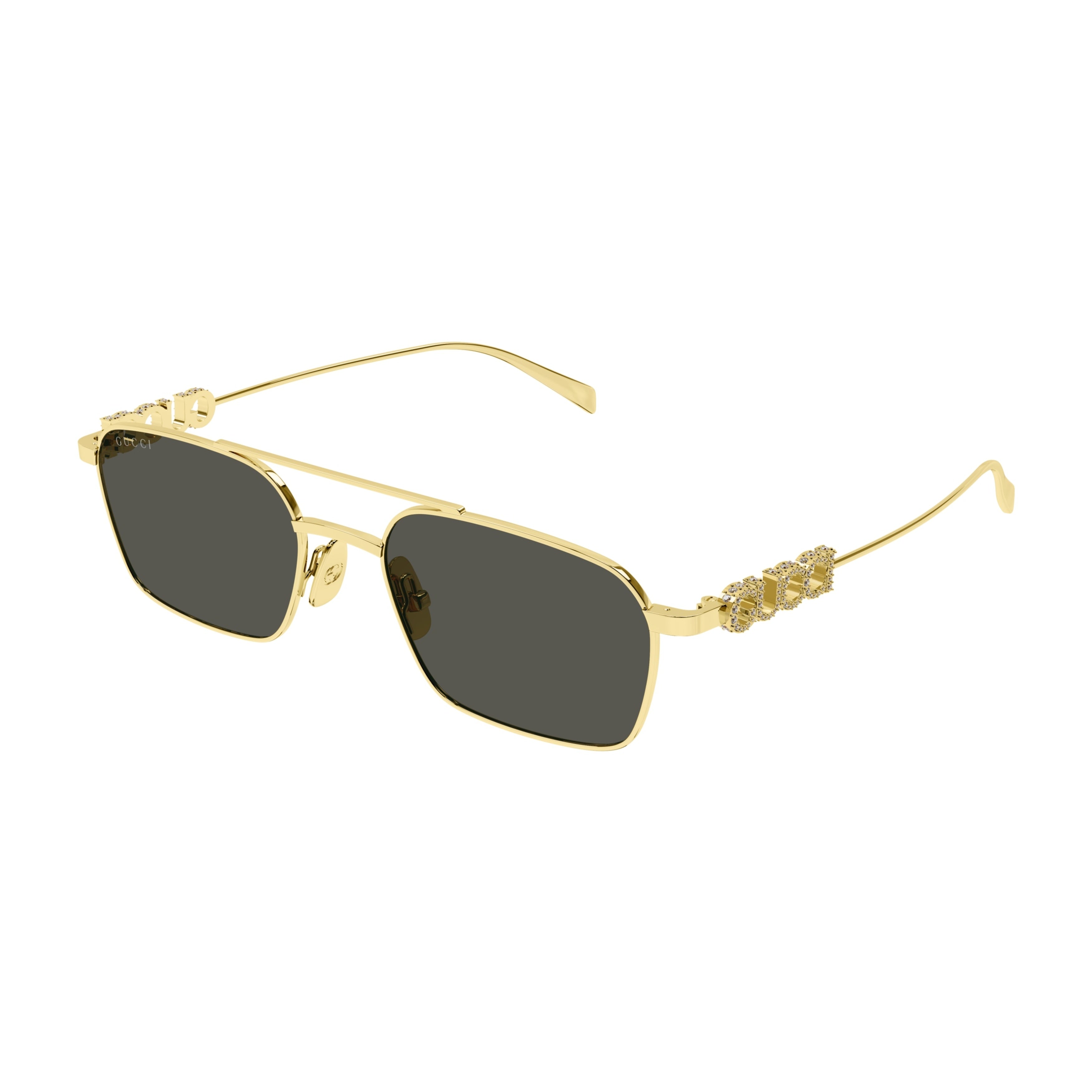 Gg1804s Rectangular Gold Metal Sunglasses