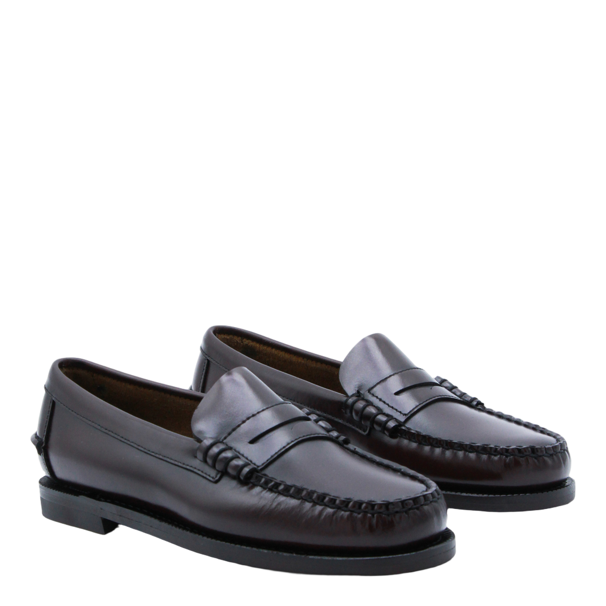 Polished Leather Loafer Flats