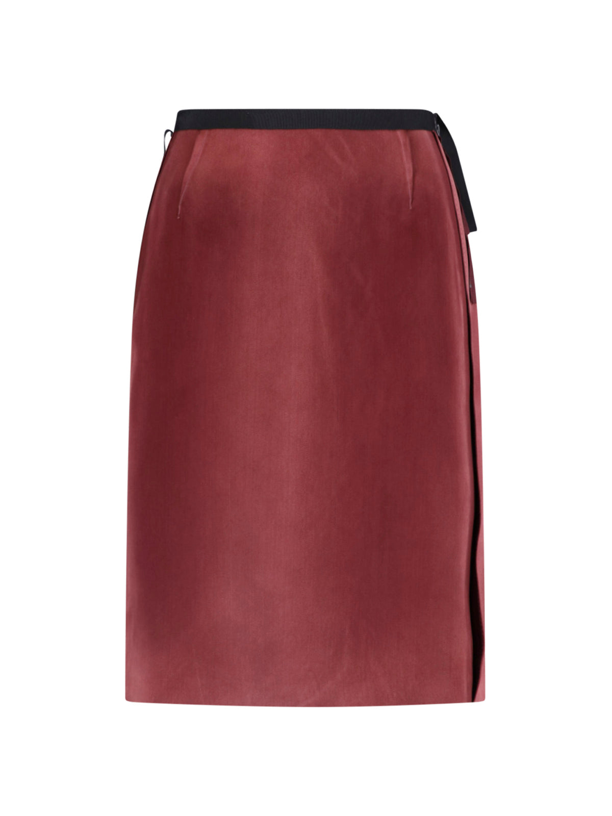 Bordeaux Viscose Midi Darts Skirt