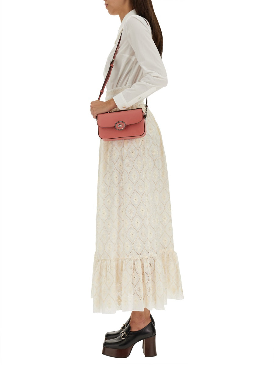 Floral Broderie Anglaise Midi Skirt