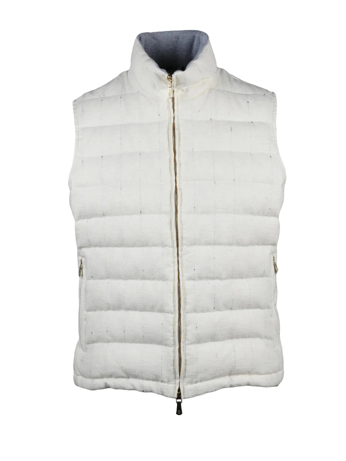 White Centogrammi Linen Wool Polyamide Vest