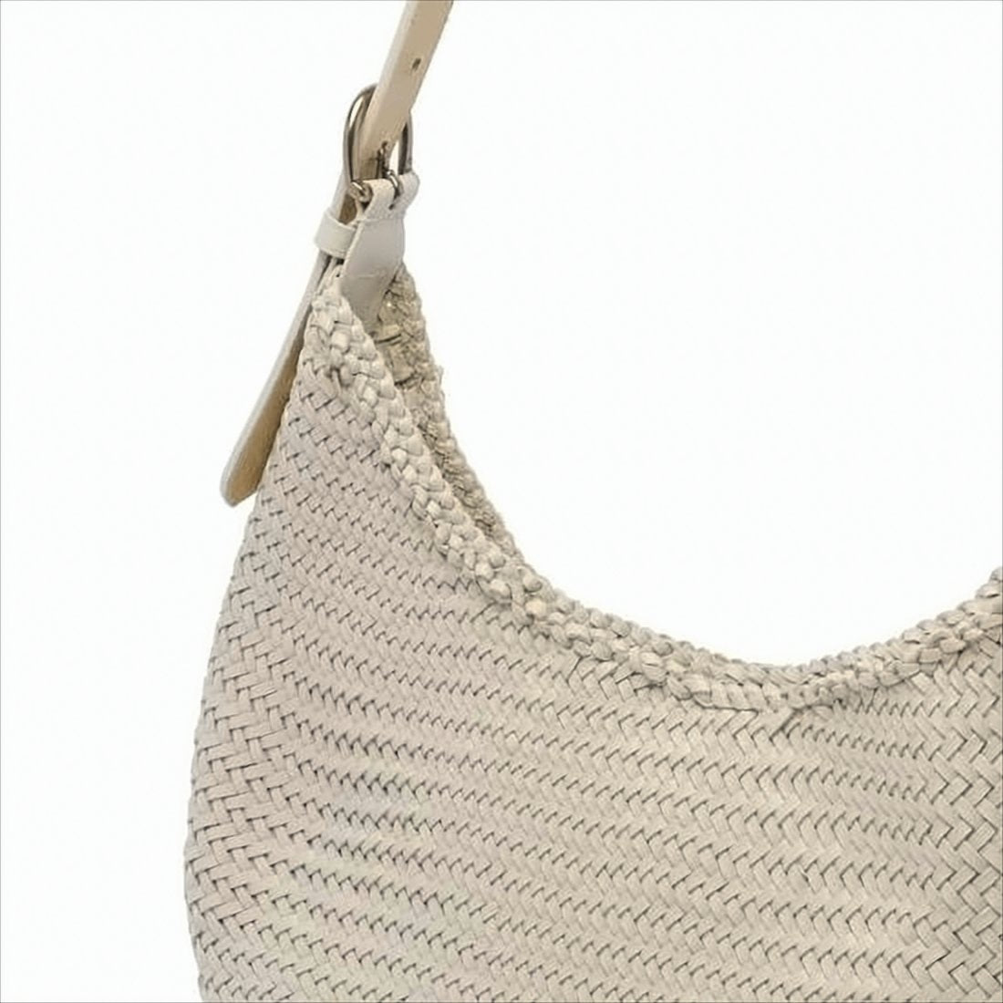 Woven Buffalo Leather Shoulder Bag