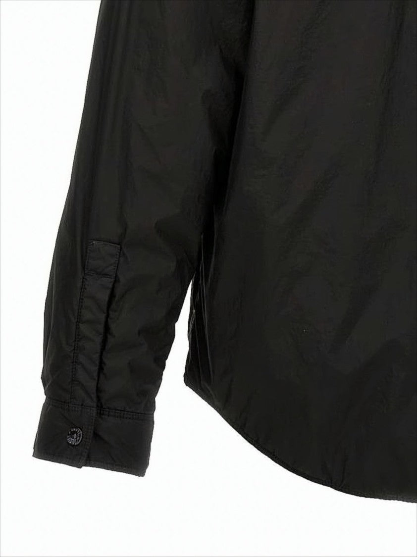 Lightweight Black Outerwear Shirt