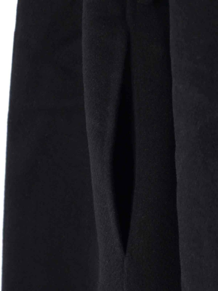 Single-Breasted Wool Coat – Black