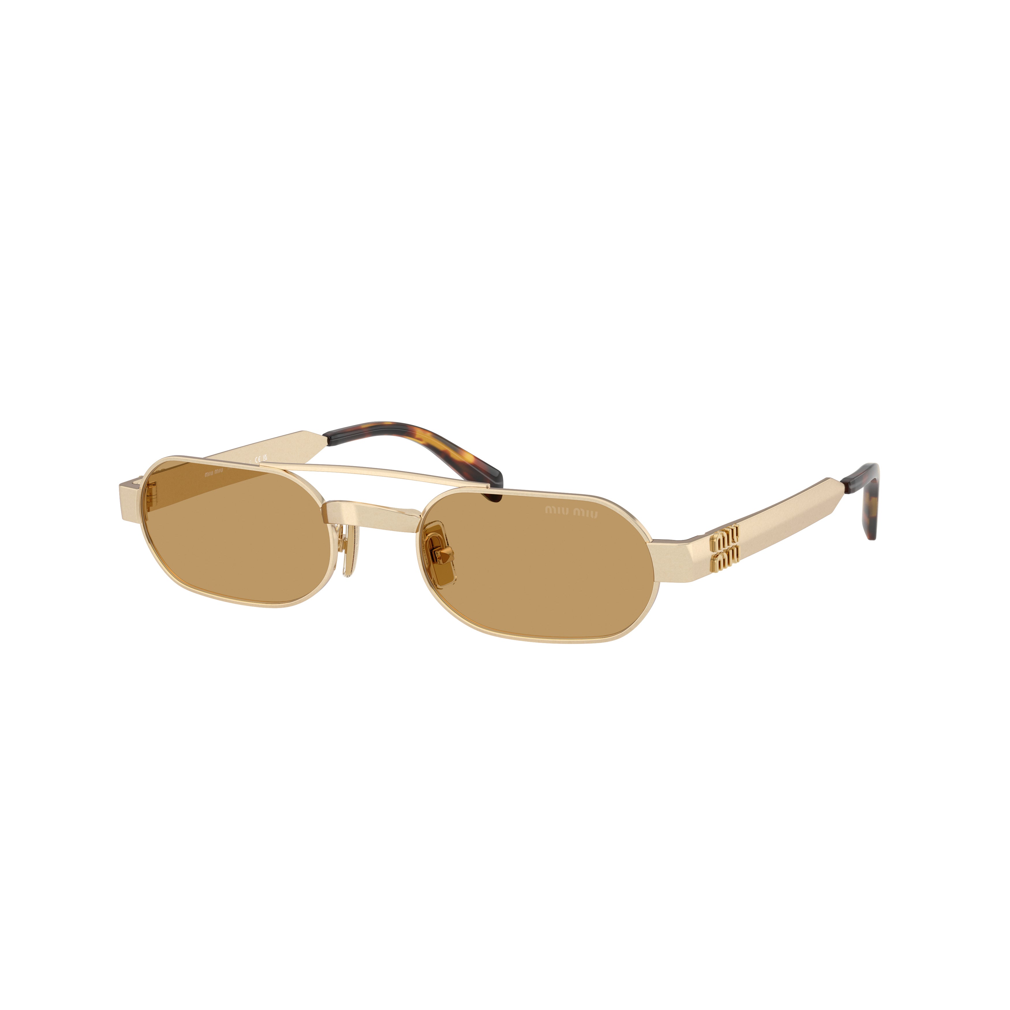 0mu B52s Rectangular Gold Metal Frame Sunglasses