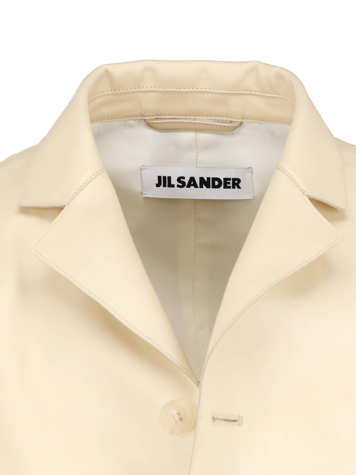Cream Minimalist Boxy Classic Collar Jacket