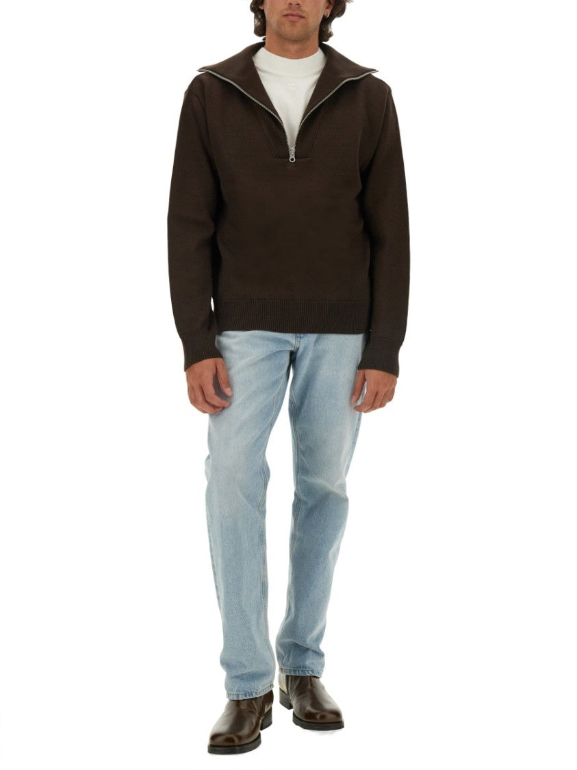 Knitted Polo With Zip-Up Collar