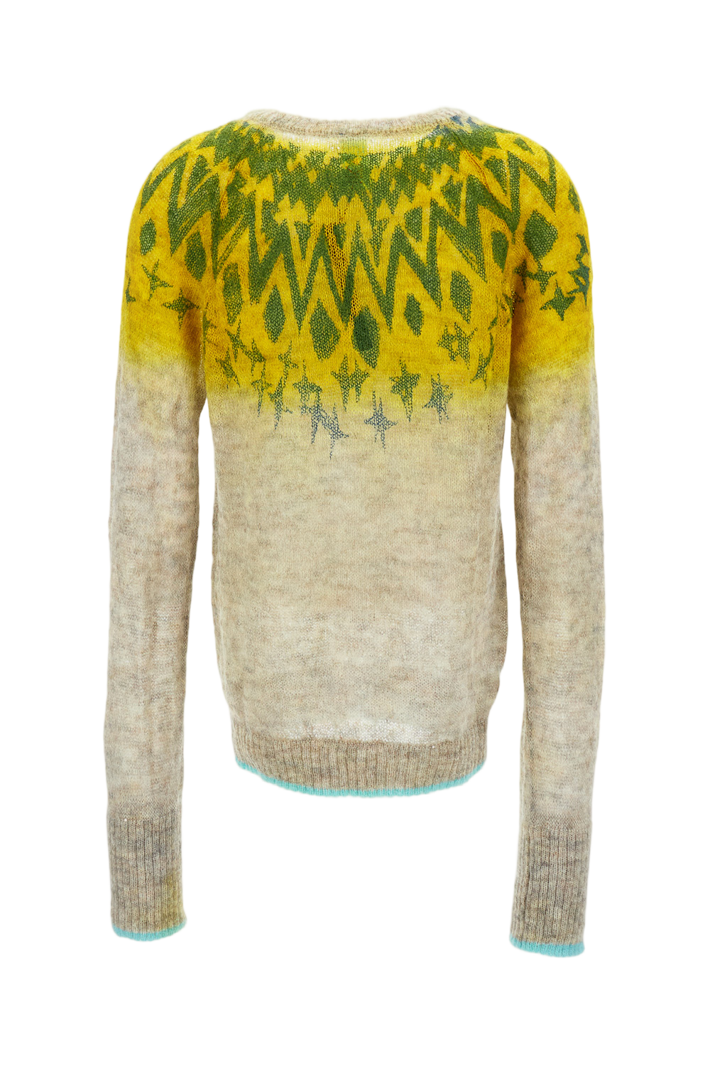 Gradient Knitwear with Geometric Pattern
