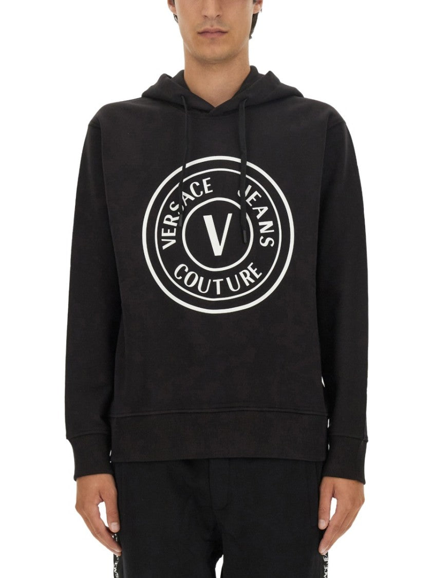 Logo-Emblazoned Black Sweatshirt With Classic Hood