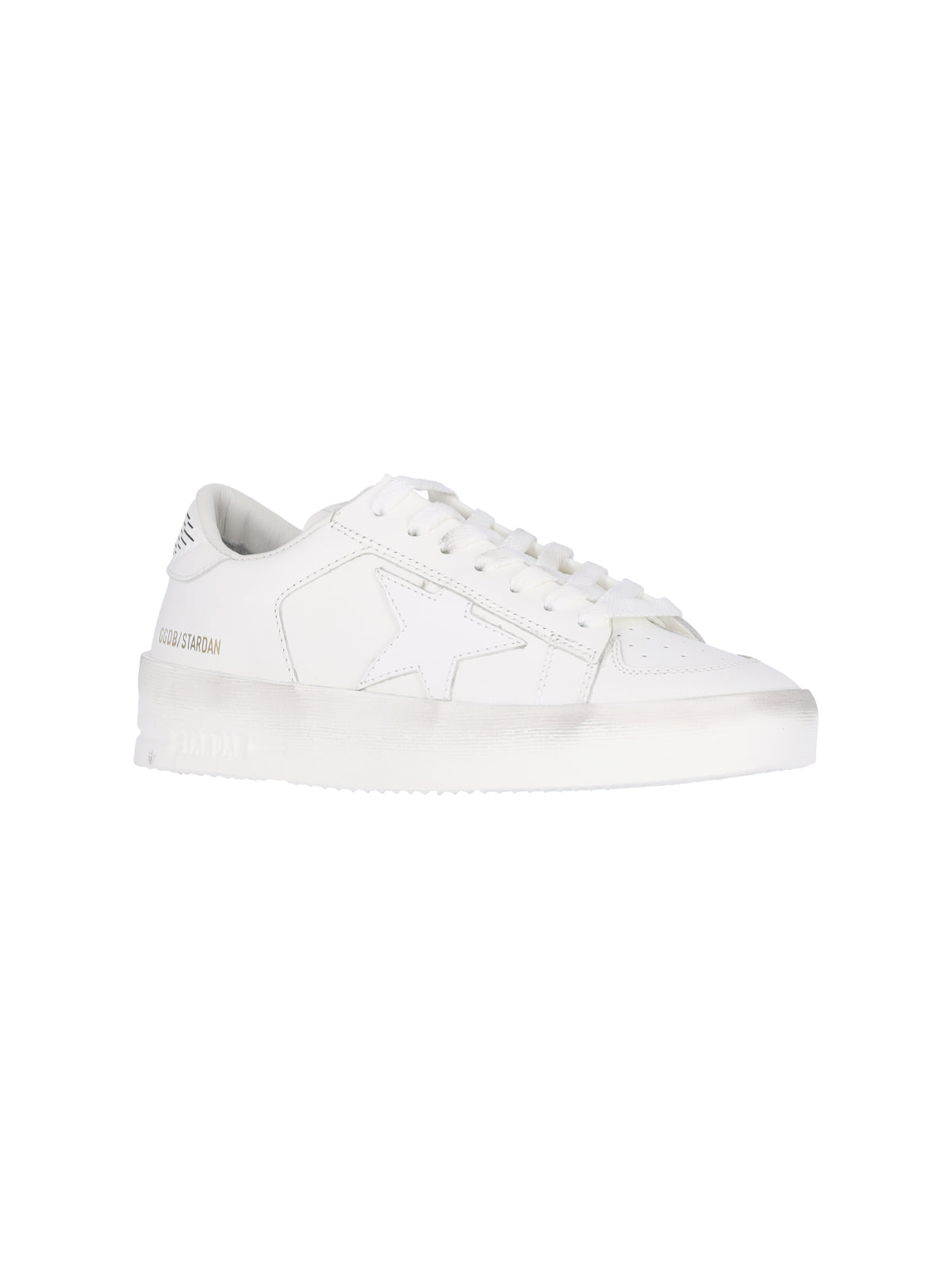 White Stardan Worn Calf Leather Sneakers