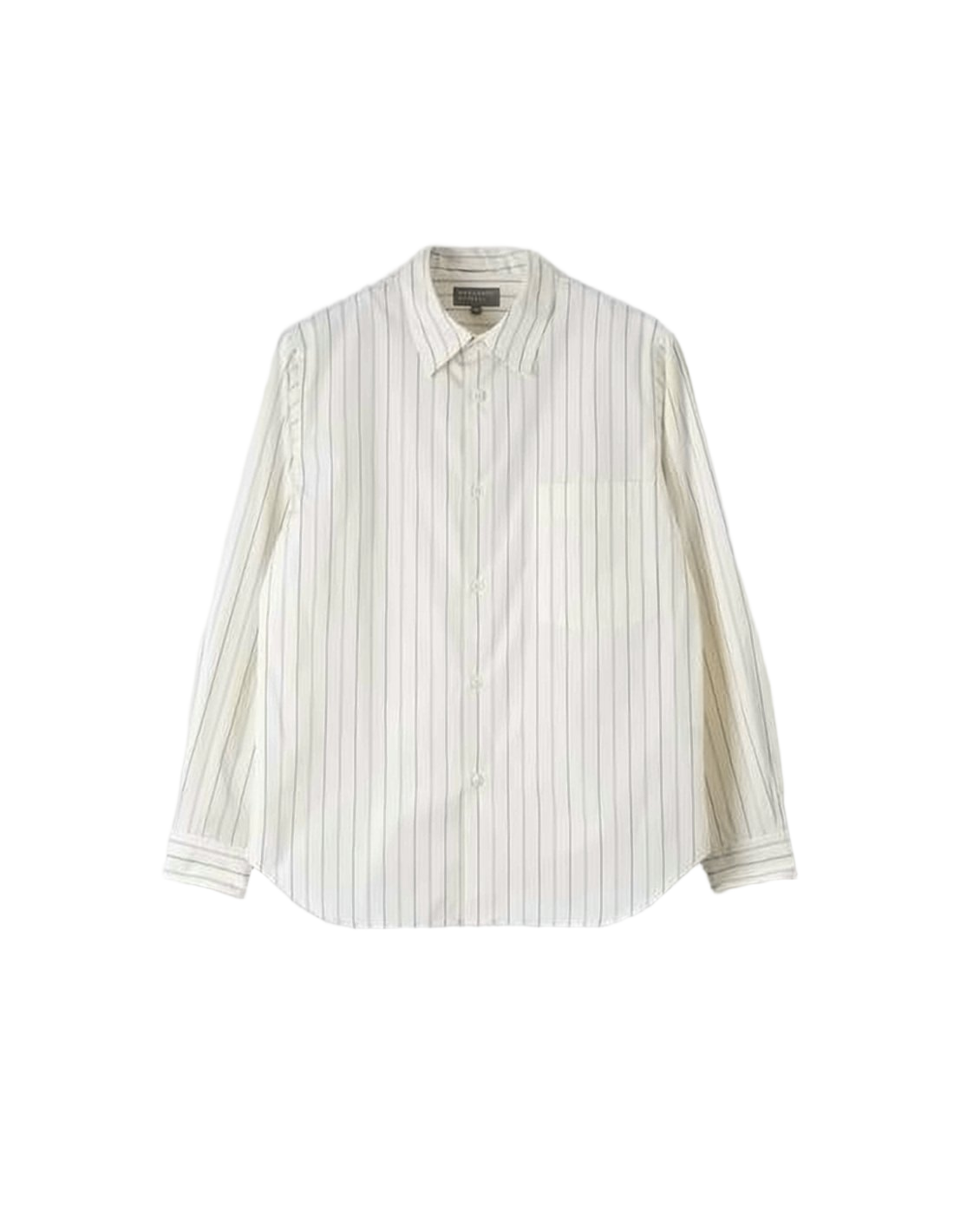 Long-Sleeve Striped Button-Down Shirt with Chest Pocket