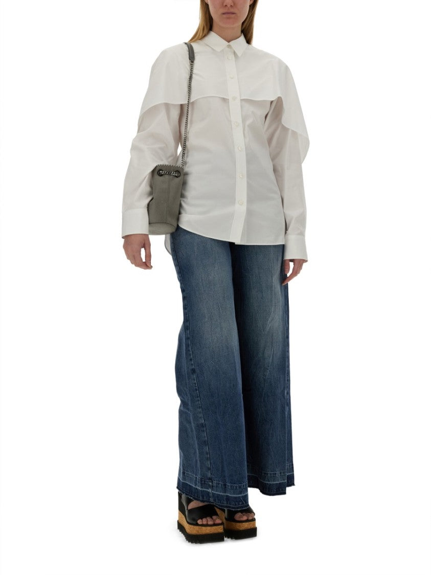 Shirt With Unique Cape Design And Structured Collar