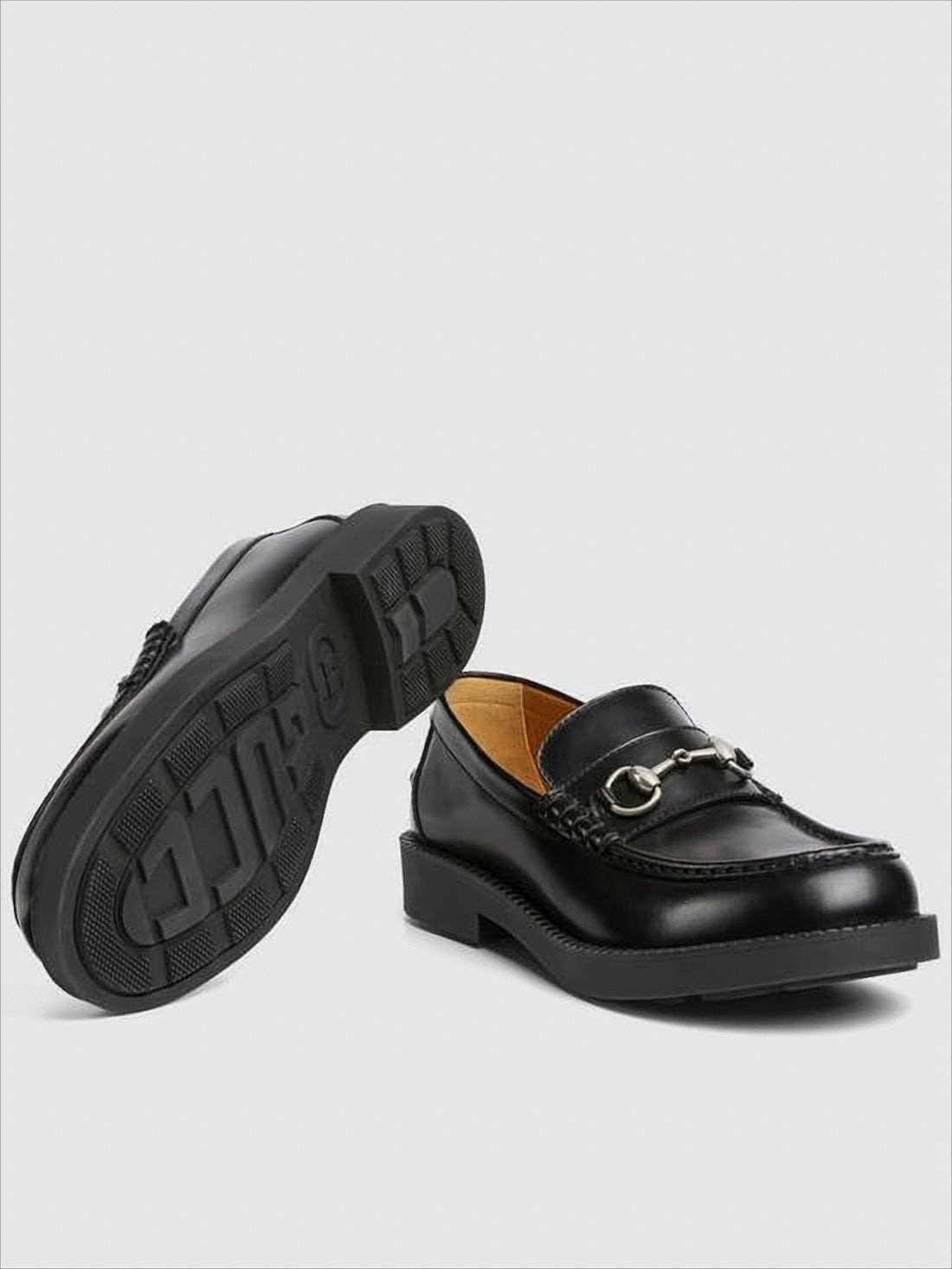 Leather Loafers with Interlocking Horsebit Detail